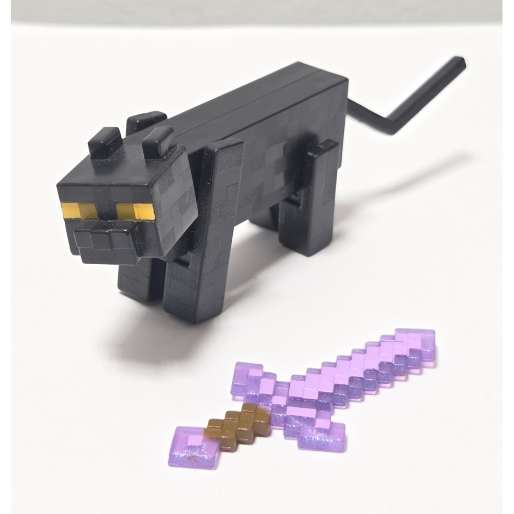 Mattel Minecraft Witch's Adventure Hut Pack BLACK CAT PURPLE SWORD ONLY!